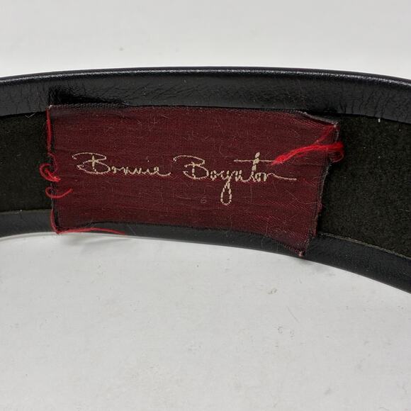 VTG Bonnie Boynton Mcm Brutalist Belt Stone Inlay Hammered Silvertone Metal Sz S main image 6